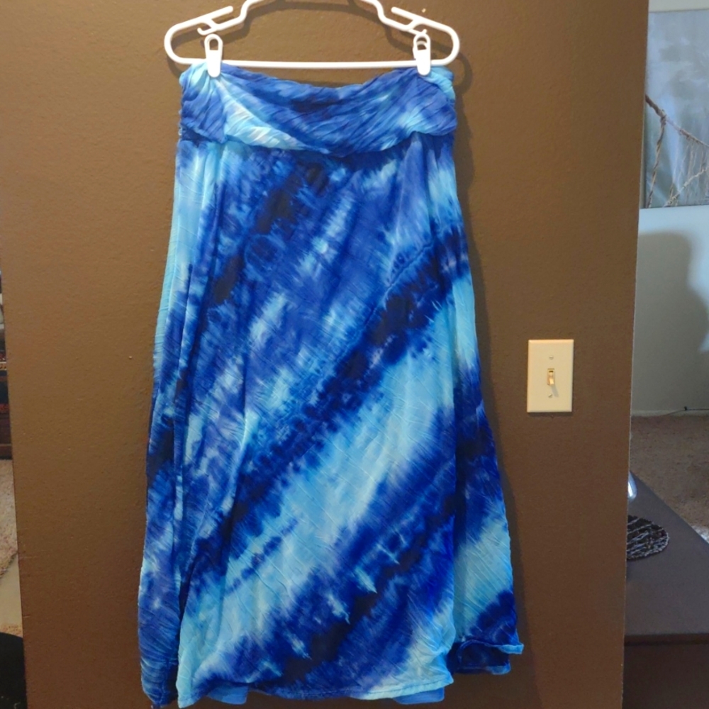 Tie Dye Boho Maxi Skirt XL